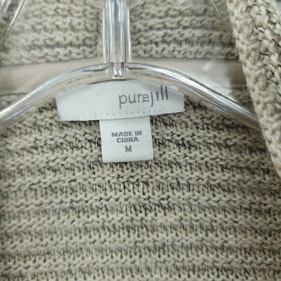 J. Jill Beige Draped Cardigan Open Front, Size M - Picture 9 of 10